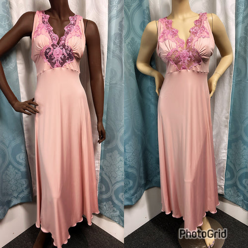 vintage inspired dusty rose nightgown